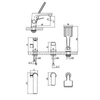 Смеситель Lemark Bronx LM3745GM, на борт ванны, графит