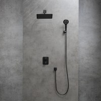 Душевая система Lemark Bronx LM3749BL, термостатическая, черный