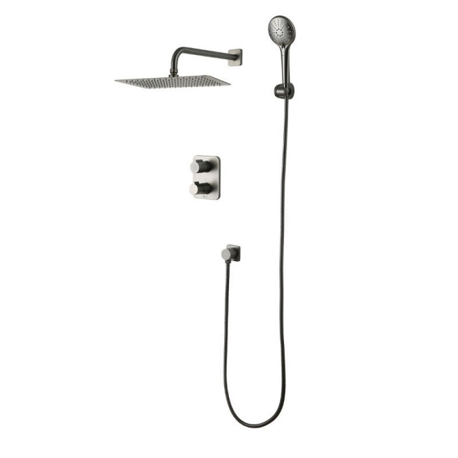 Душевая система Lemark Bronx LM3749GM, термостатическая, графит