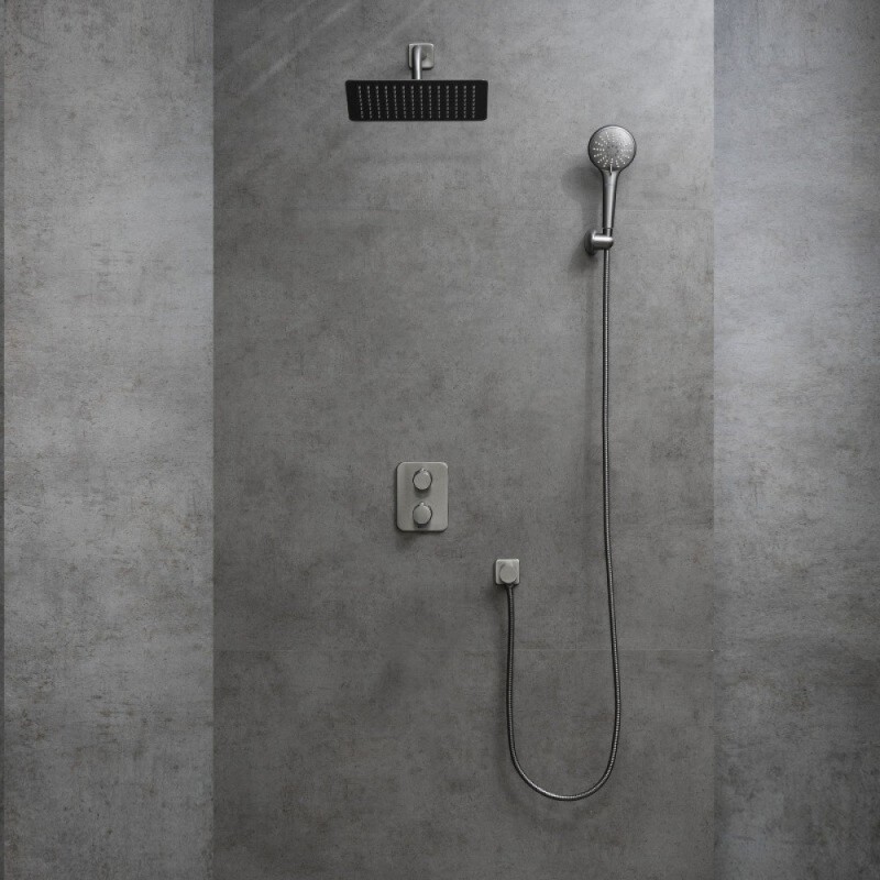 Душевая система Lemark Bronx LM3749GM, термостатическая, графит