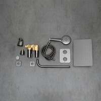 Душевая система Lemark Bronx LM3749GM, термостатическая, графит