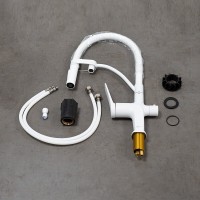 Смеситель для кухонной мойки Lemark Bronx LM3761MW, с подключением к фильтру, белый матовый