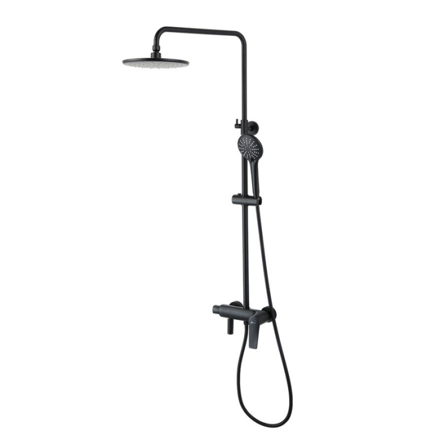 Душевая система Lemark Bronx LM3762BL, с изливом, черный