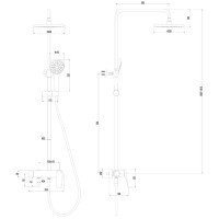 Душевая система Lemark Bronx LM3762BL, с изливом, черный