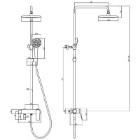 Душевая система Lemark Bronx LM3762GM графит с изливом