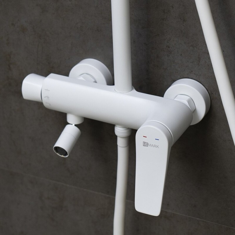 Душевая система Lemark Bronx LM3762MW, белый матовый