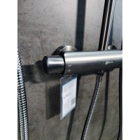 Душевая система Lemark Bronx LM3770GM, с термостатом, графит