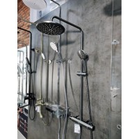 Душевая система Lemark Bronx LM3770GM, с термостатом, графит