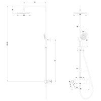 Душевая система Lemark Bronx LM3772GM, термостатическая, графит
