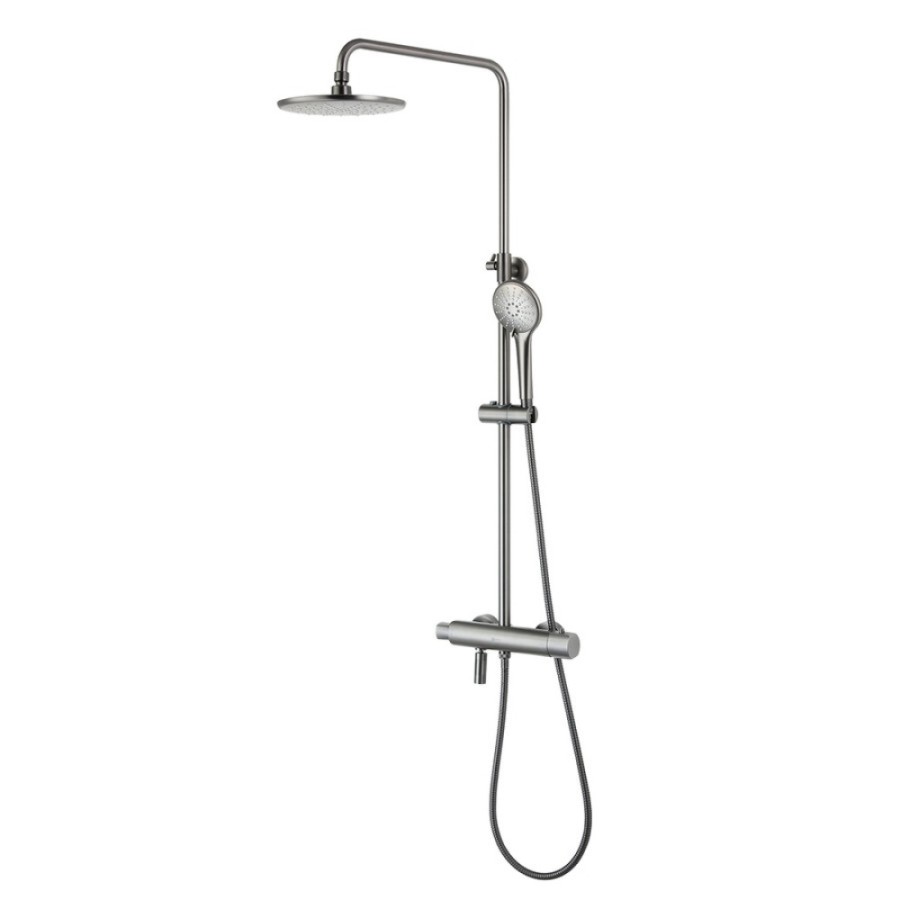 Душевая система Lemark Bronx LM3772GM, термостатическая, графит