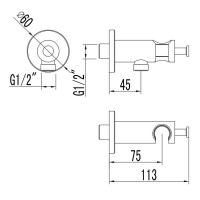 Шланговое подключение с держателем Lemark Bronx LM3785GM, графит матовый