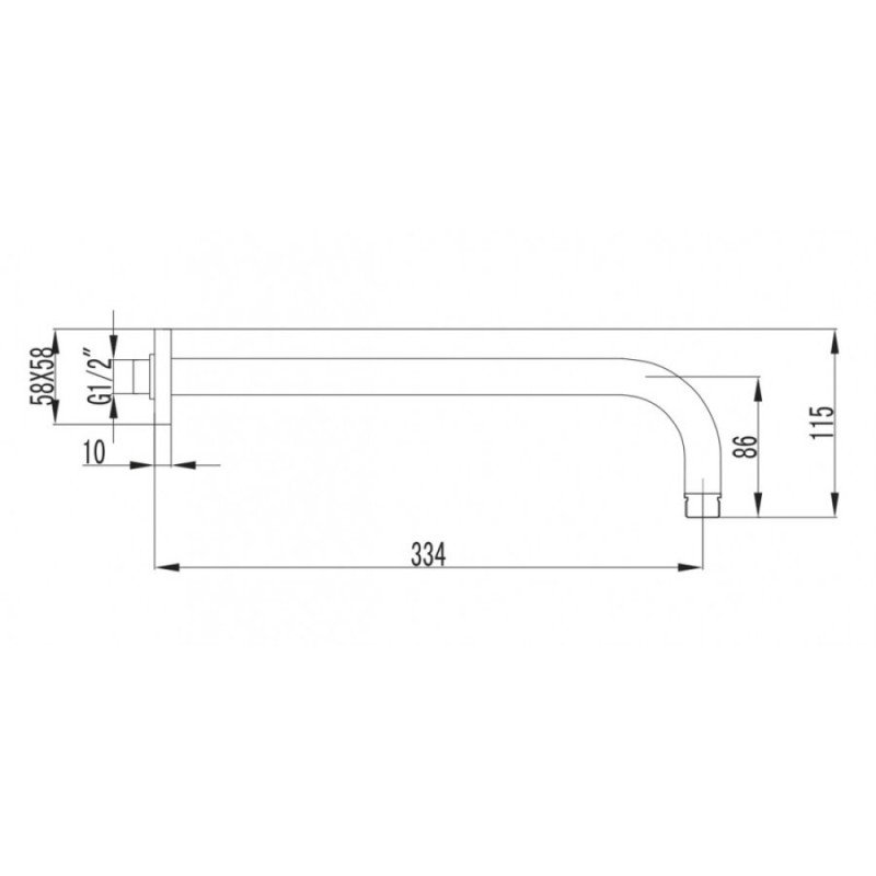 Держатель для верхнего душа Lemark LM3787BL, 34 см, черный матовый