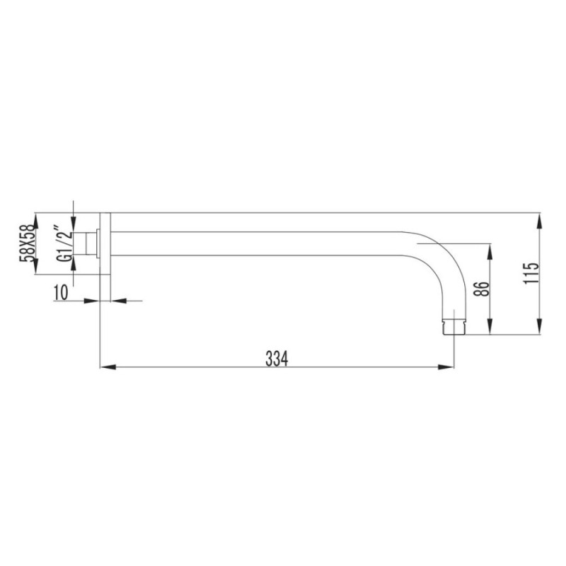 Держатель для верхнего душа Lemark Bronx LM3787GM, 34 см, графит матовый