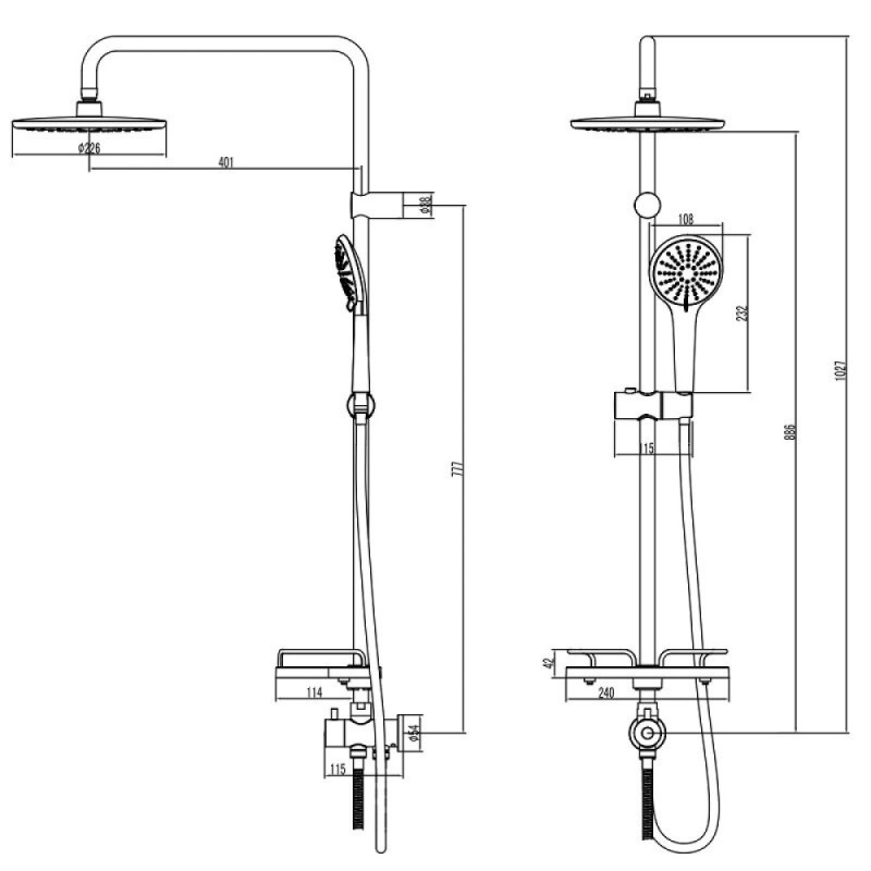 Душевой гарнитур Lemark Bronx LM3788GM, графит