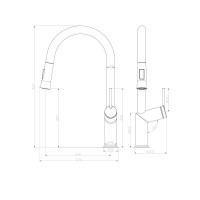 Смеситель Lemark Minima LM3850C для кухонной мойки с выдвижным изливом, хром