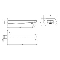 Излив Lemark Prizma LM3981C для ванны, хром