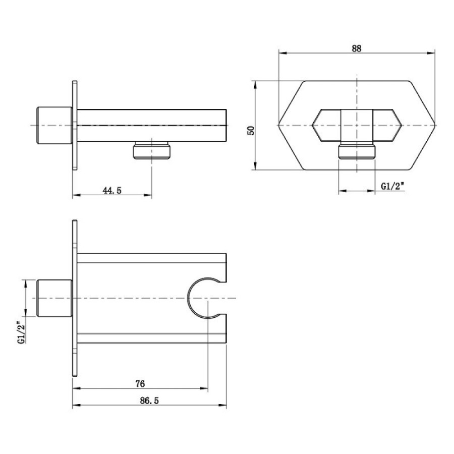 Шланговое подключение с держателем Lemark Prizma LM3985C, хром