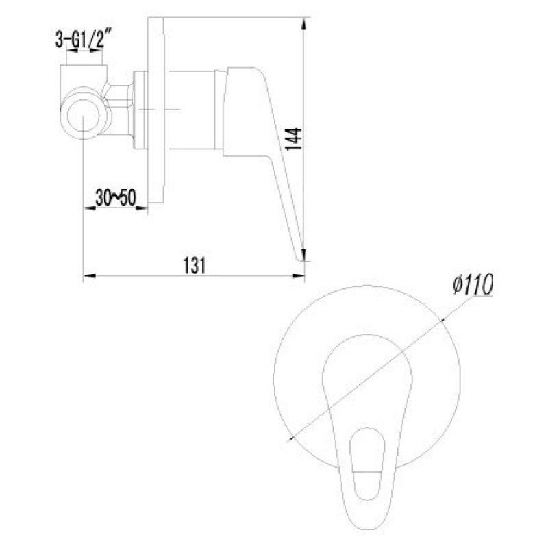 Смеситель для душа Lemark Luna LM4123C с внутренней частью