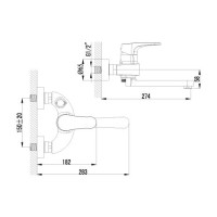Смеситель Lemark Shift LM4314C для ванны и душа, с душевым гарнитуром, хром