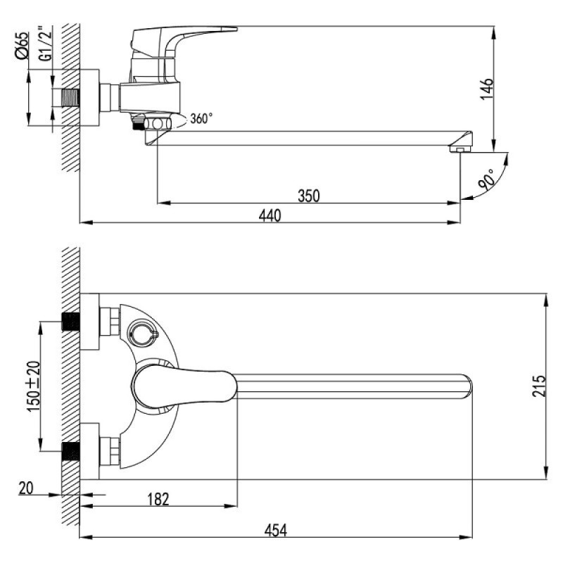 Смеситель Lemark Shift LM4317C для ванны и душа, с душевым гарнитуром, хром