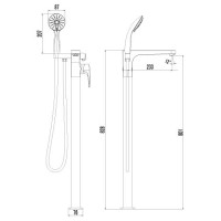 Смеситель Lemark Shift LM4344C для ванны и душа, хром