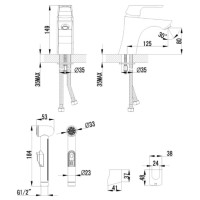 Смеситель Lemark Unit LM4516C для раковины с гигиеническим душем