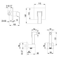 Гигиенический душ Lemark Unit, LM4519C, со смесителем, хром