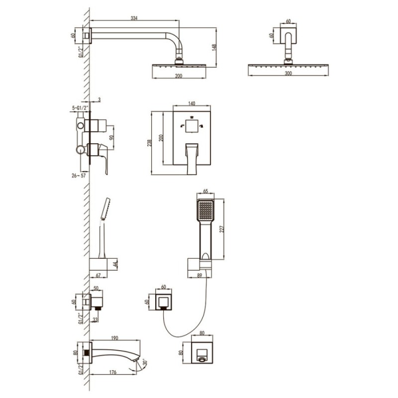 Душевой комплект Lemark Unit LM4522C