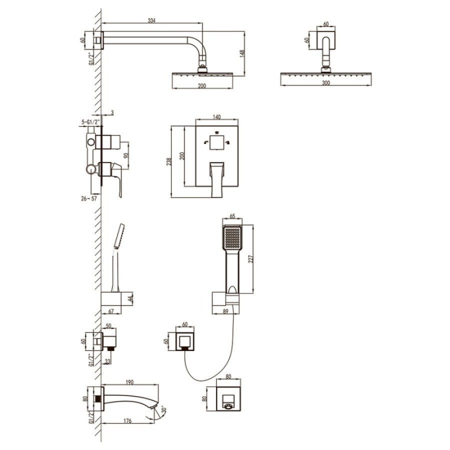Душевой комплект Lemark Unit LM4522C