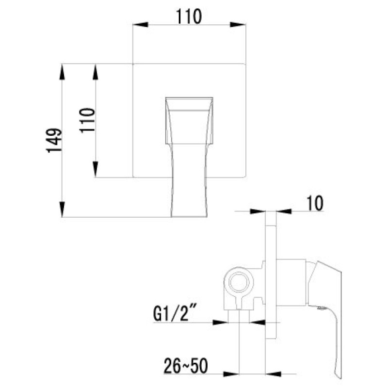 Смеситель Lemark Unit LM4523C для душа