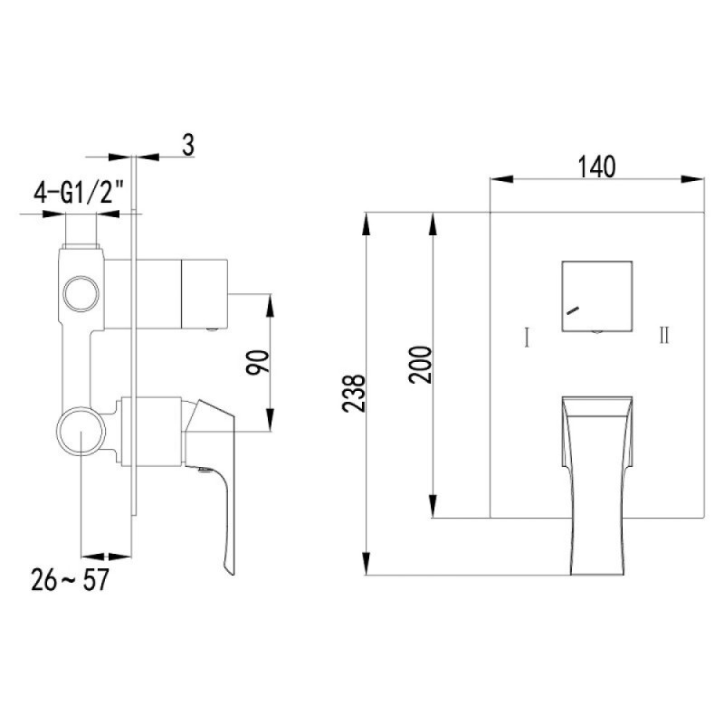 Смеситель Lemark Unit LM4527C для душа
