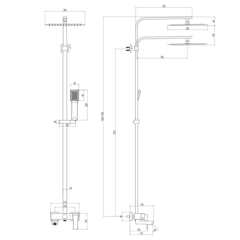 Душевая система Lemark Unit LM4562C, хром