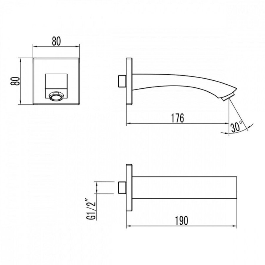 Излив для ванны Lemark, хром, LM4581C