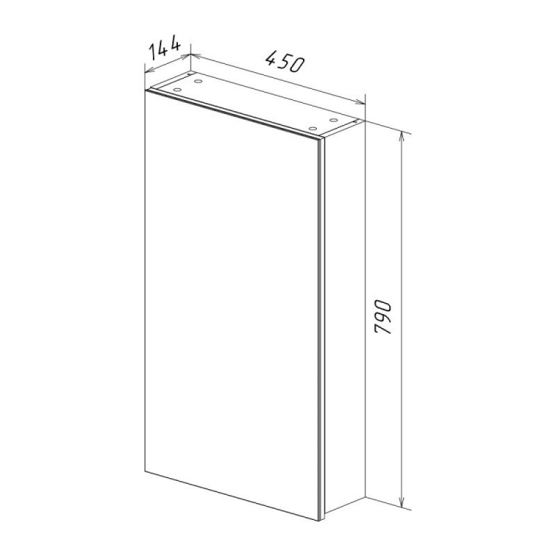 Зеркальный шкаф Lemark Universal 45 х 80 см, левый, корпус белый глянец, LM45ZS-U