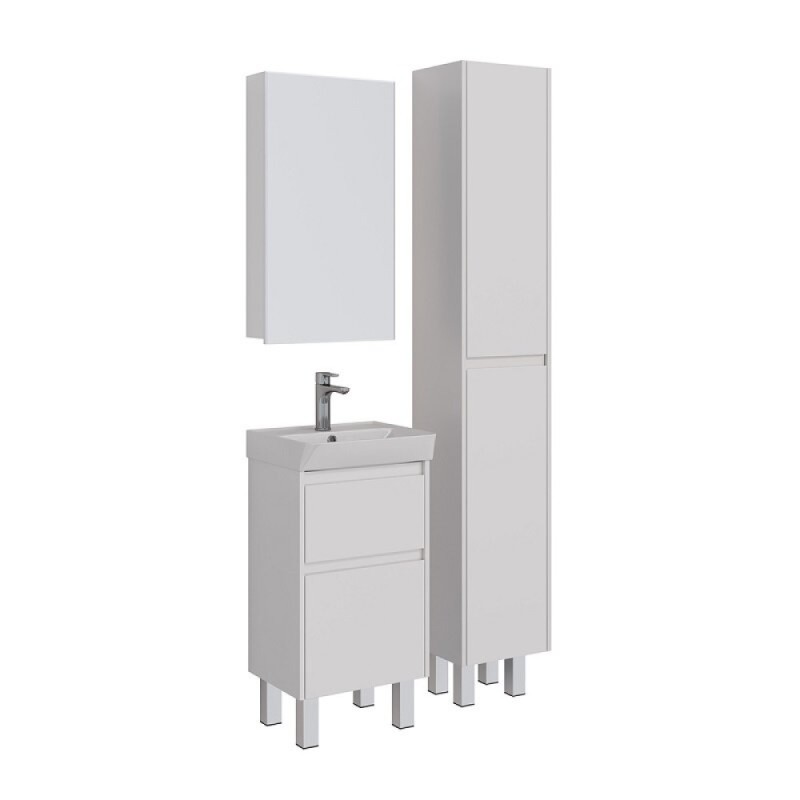 Зеркальный шкаф Lemark Universal 45 х 80 см, левый, корпус белый глянец, LM45ZS-U