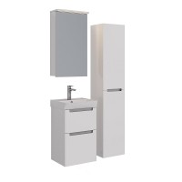 Шкаф зеркальный Lemark Zenon 45 х 80 см, левый, с LED-подсветкой, теплый свет, цвет корпуса белый глянец, LM45ZS-Z