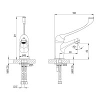 Смеситель для раковины Lemark Project, LM4636C, медициский, хром