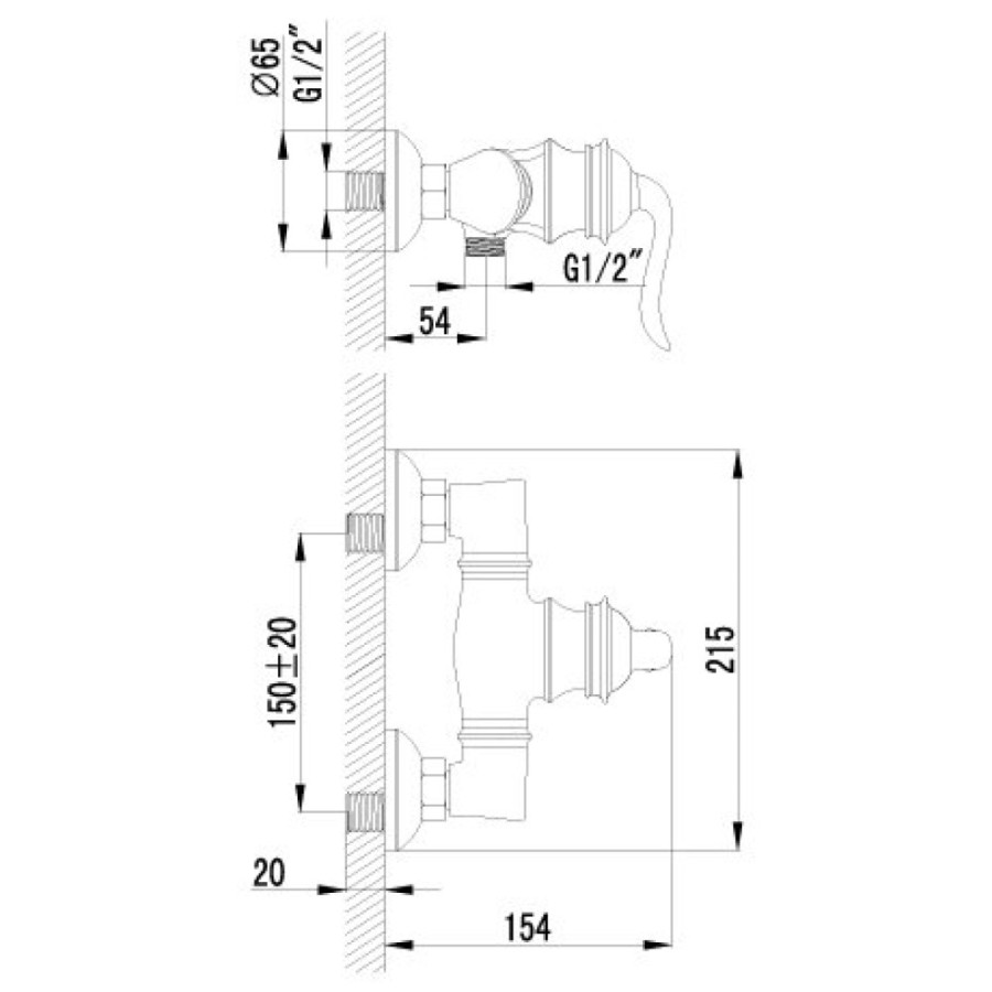 Смеситель для душа Lemark Brava LM4703G, золото