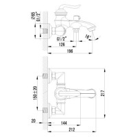 Смеситель для ванны Lemark Brava, LM4712G, золото