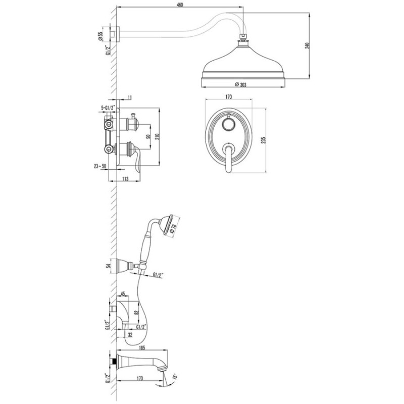 Душевая система Lemark Brava LM4722G