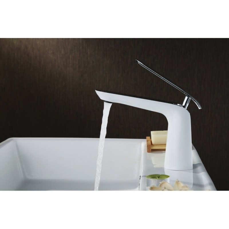 Смеситель для раковины Lemark Melange LM4906CW, белый/хром