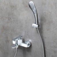 Смеситель для ванны и душа Lemark Melange LM4934CW, хром/белый