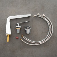 Смеситель Lemark Melange LM4936CW для раковины, с донным клапаном, белый