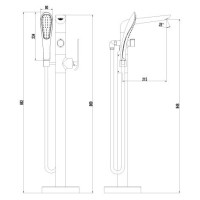 Смеситель Lemark Melange LM4944CW для ванны и душа, хром
