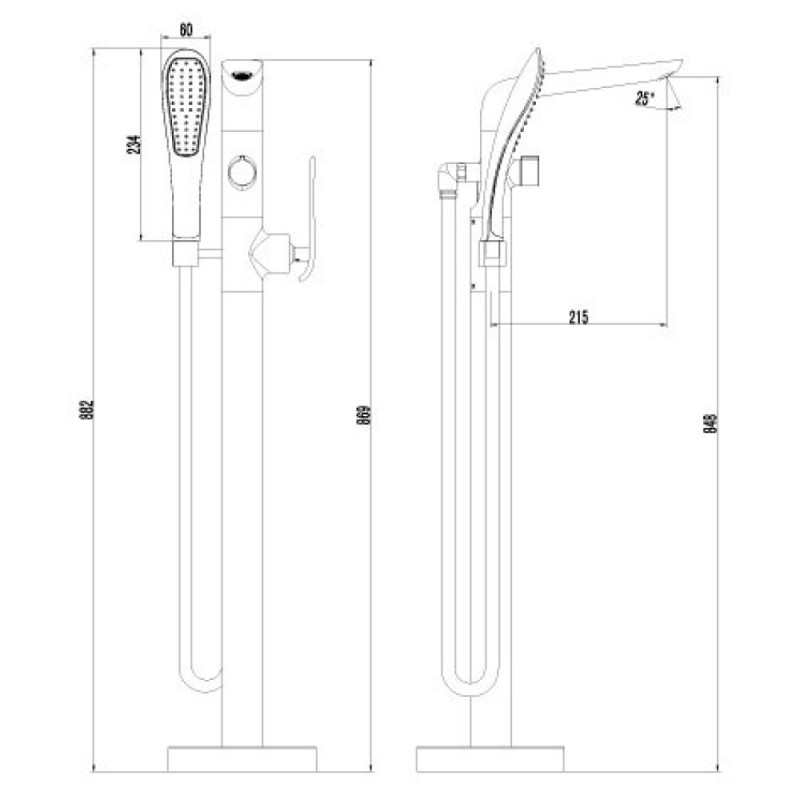 Смеситель Lemark Melange LM4944CW для ванны и душа, хром