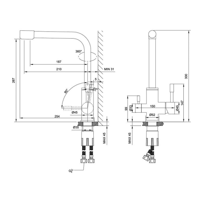 Смеситель для кухонной мойки Lemark Expert LM5061LGN, с подключением к фильтру с питьевой водой, золото светлое