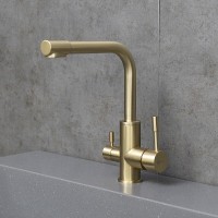 Смеситель для кухонной мойки Lemark Expert LM5061LGN, с подключением к фильтру с питьевой водой, золото светлое