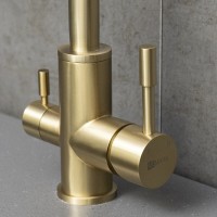 Смеситель для кухонной мойки Lemark Expert LM5061LGN, с подключением к фильтру с питьевой водой, золото светлое