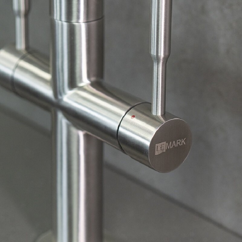 Смеситель для кухонной мойки Lemark Expert LM5063S, с подключением к фильтру с питьевой водой, сталь