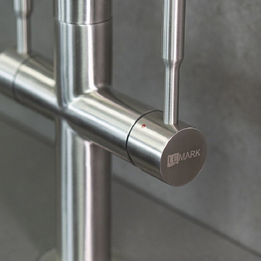 Смеситель для кухонной мойки Lemark Expert LM5063S, с подключением к фильтру с питьевой водой, сталь